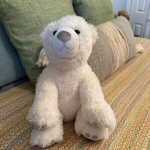 Build A Bear Polar Bear Arctic Winter Snowflake White Silver Sparkle Plush Toy